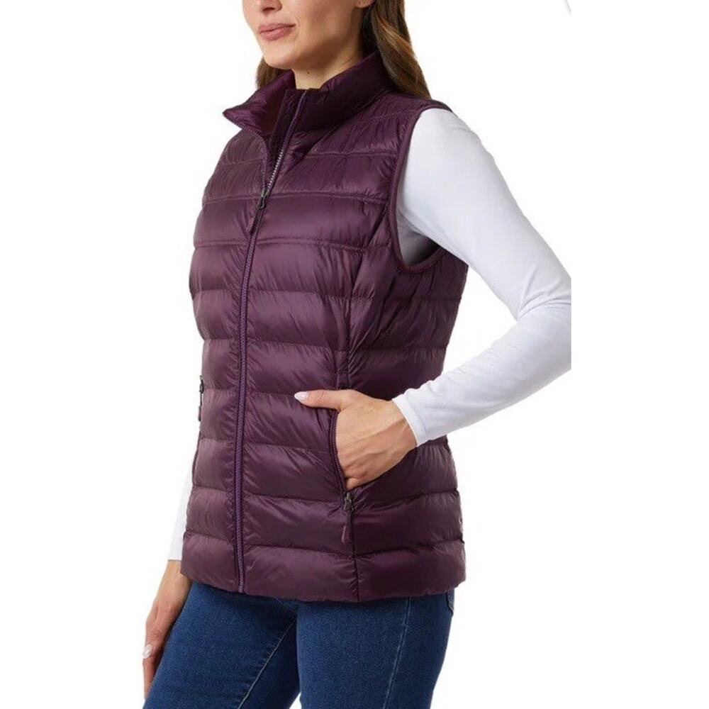 32 Degrees Heat Womens XL Lightweight Packable Puffer Vest Burgundy - Picture 2 of 8